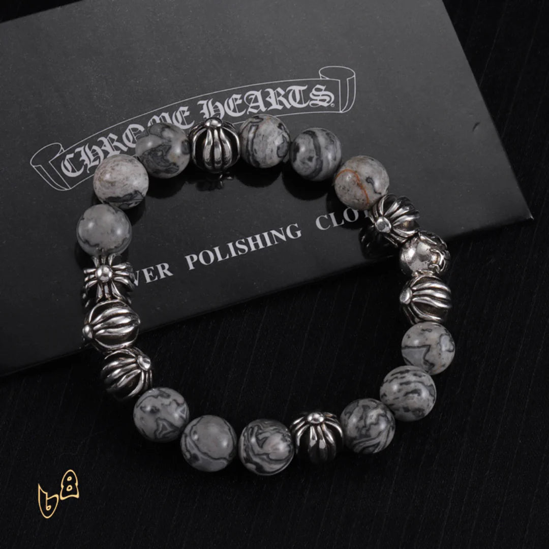 CH Grey Beaded Cross Bracelet - CH0069 image 5
