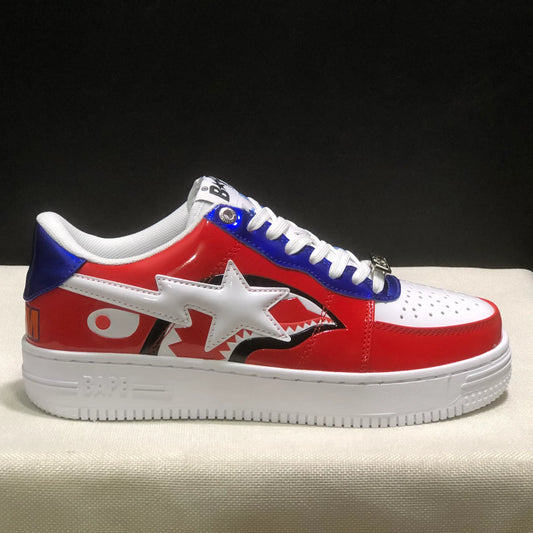 A Bathing Ape Bape Sta Low M2 20th Anniversary Patent Red Shoes Sneakers - nk0005522 image 2