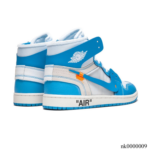 OW x AJ 1 High OG UNC Shoes Sneakers – nk0000009 image 2