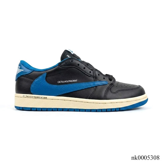 Fragment x Travis Scott x AJ 1 Low 3.0 "Black and White Blue" Shoes Sneakers – nk0005308 image 0