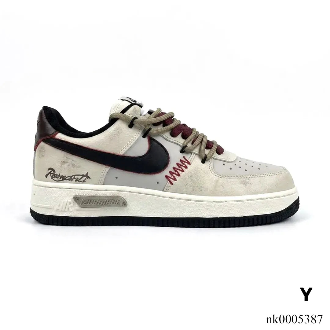 AF 1 Cream and Burgundy Shoes Sneakers - nk0005387 image