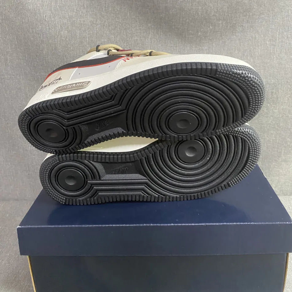 AF 1 Cream and Burgundy Shoes Sneakers - nk0005387 image 4