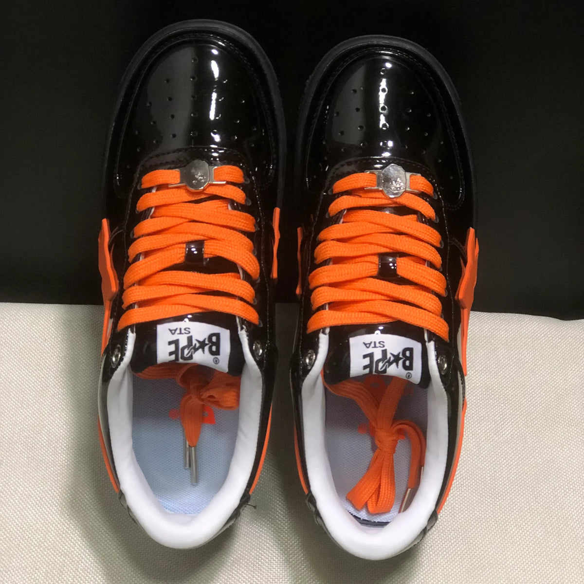 A Bathing Ape Bape Sta OS Feature Exclusive M2 Black Orange Shoes Sneakers - nk0005512 image 7