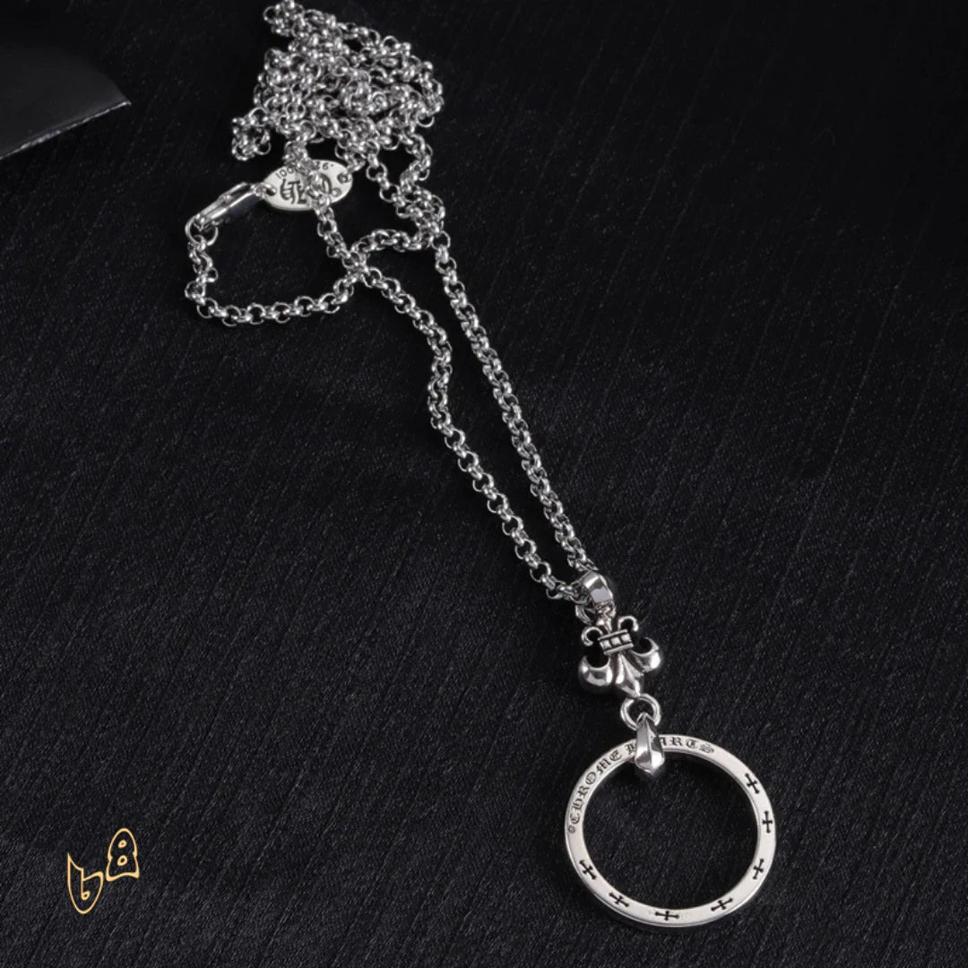 CH Circle Pendant Necklace - CH0023 - Silver 2 image