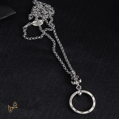 CH Circle Pendant Necklace - CH0023 - Silver 2 image
