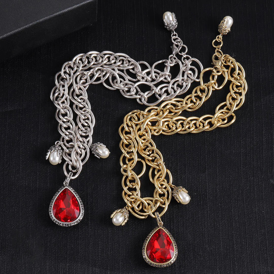 McQueen Red Teardrop Necklace - MC0011 image 3