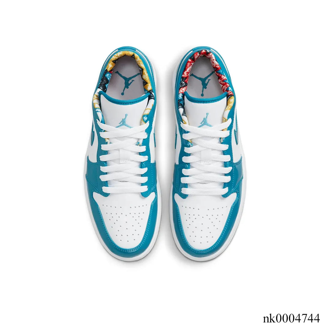 AJ 1 Low SE Barcelona Cyber Teal Shoes Sneakers – nk0004744 image 3