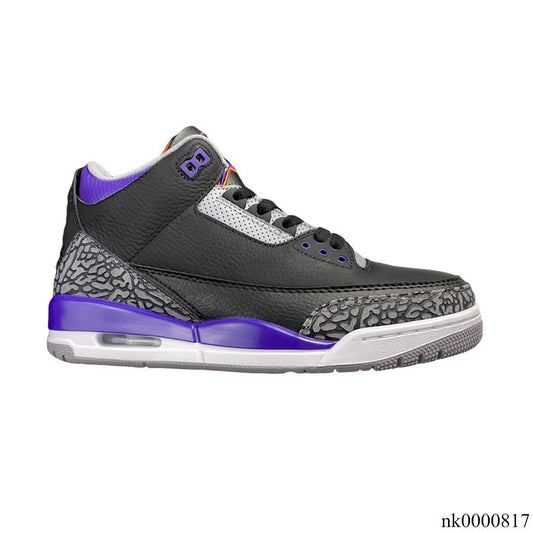 AJ 3 Retro Black Court Purple Shoes Sneakers - nk0000817 image 0