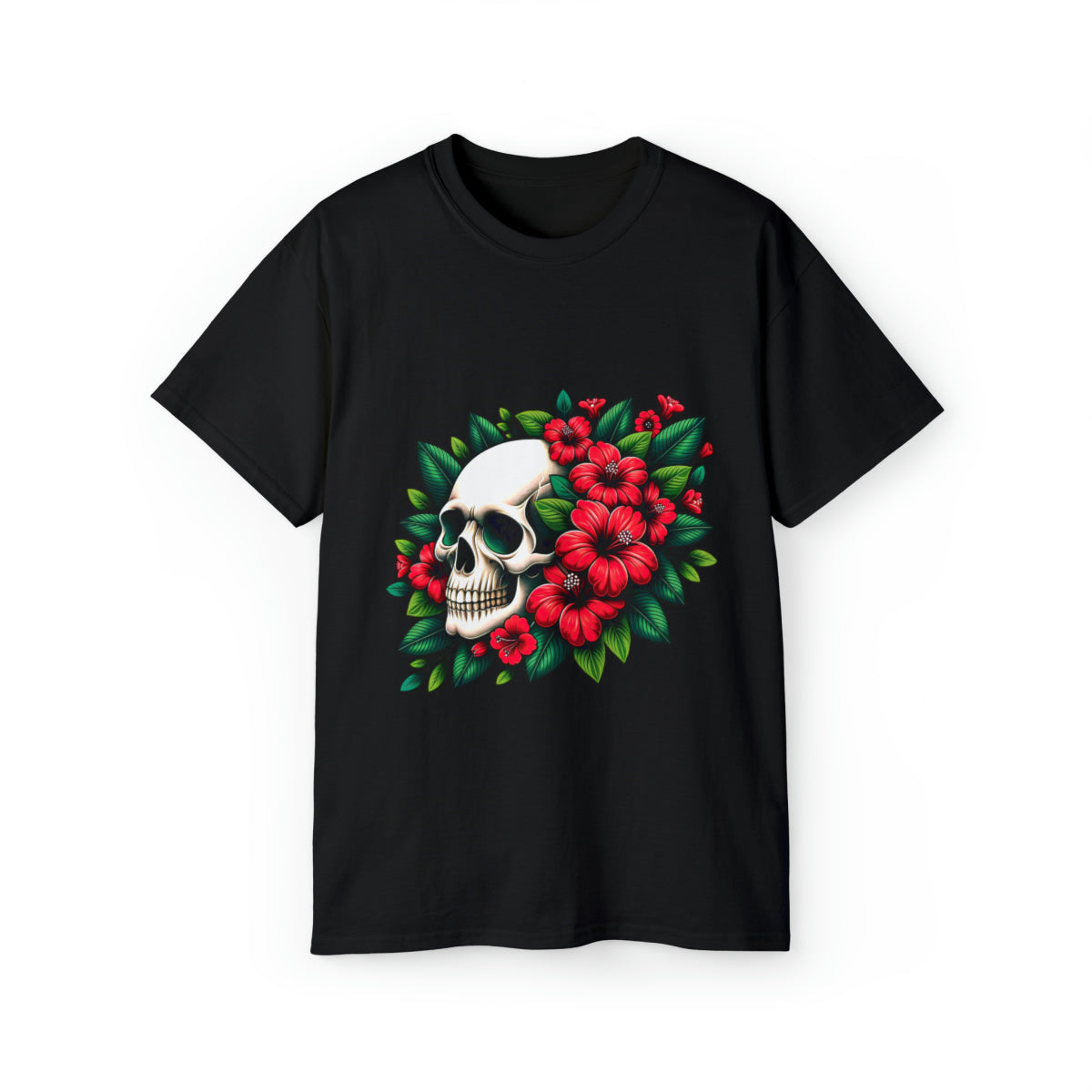 Flower Skull T-Shirt - Black, S image