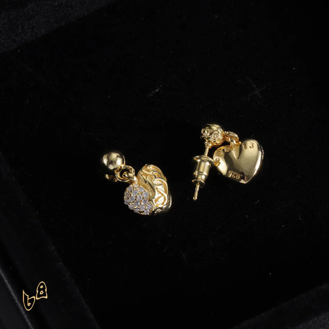 CH Vine Heart Drop Earrings - CH0166 image 3
