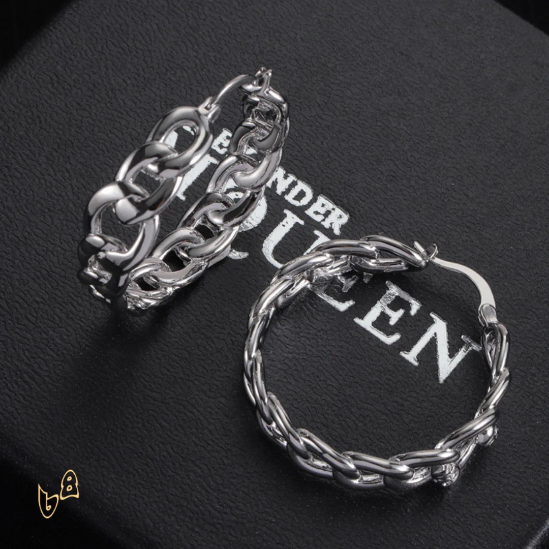 McQueen Silver Chain Earrings - MCQ0020 image 2