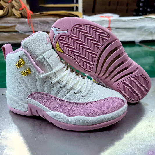 AJ 12 White Pink Shoes Sneakers - nk0004590 image 2