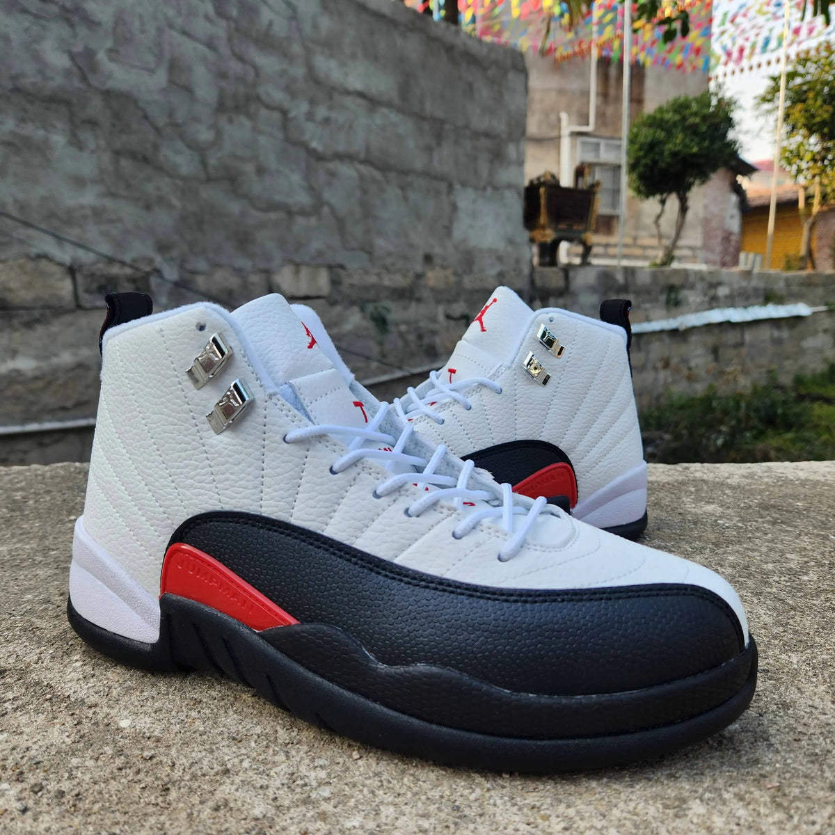 AJ 12 Red Taxi Shoes Sneakers - nk0003556 image 6