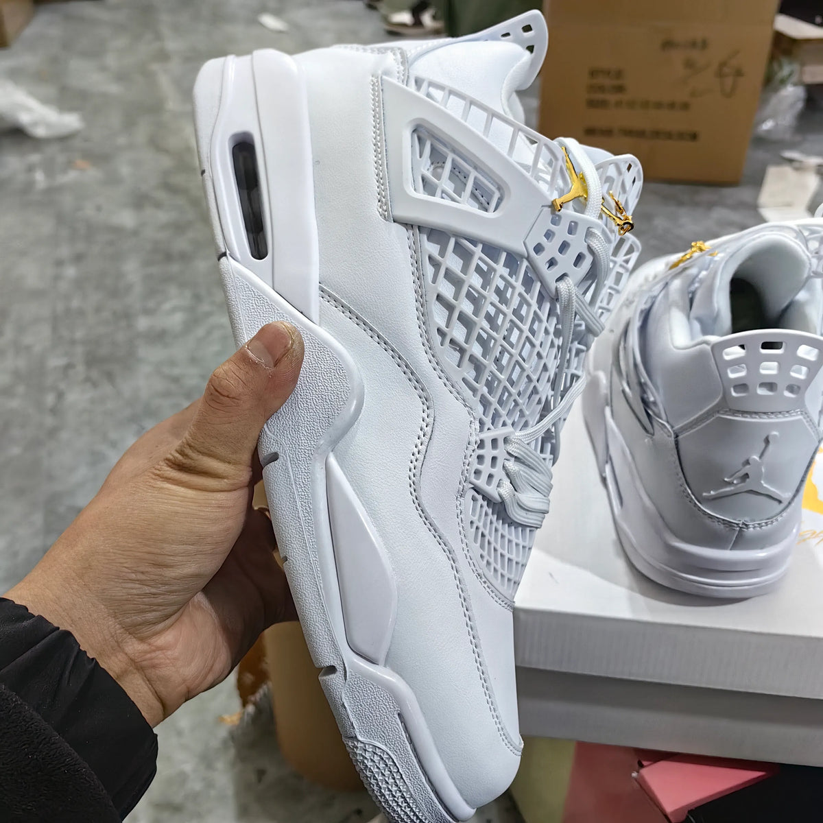 [Premium] AJ 4 NET White Shoes Sneakers – nk0003908 image 7