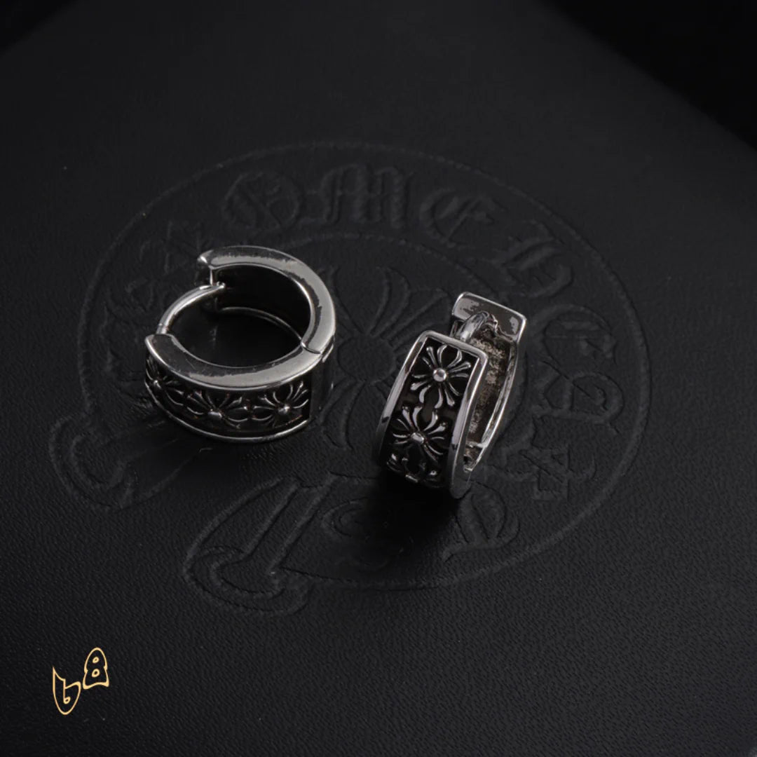 CH Cross Hoop Earrings - CH0158 - Silver 1 image