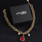 McQueen Red Teardrop Necklace - MC0011 - Gold image