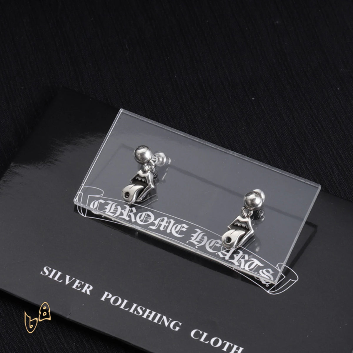 CH Cross Lip Tongue Earrings - CH0151 - Silver 2 image