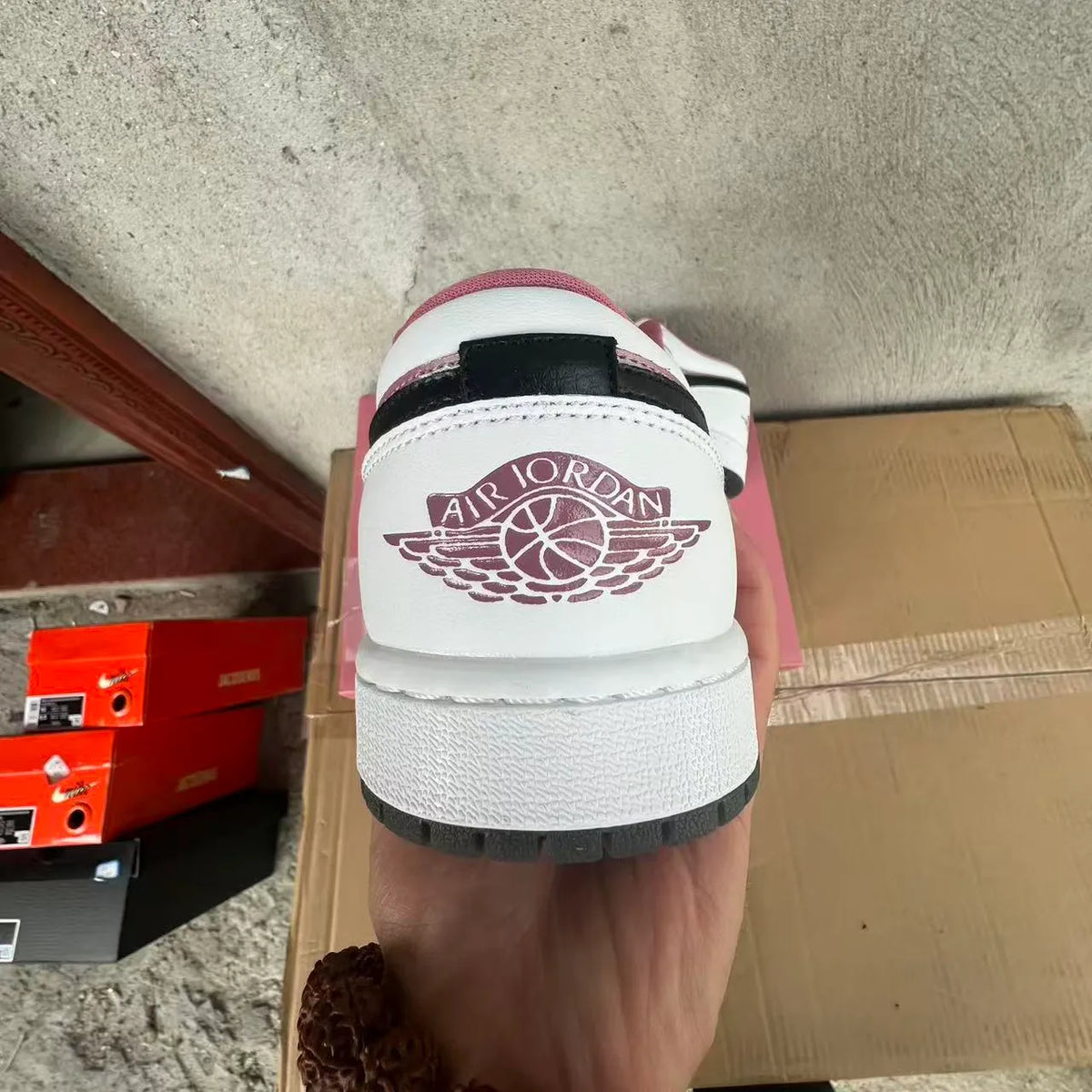 AJ 1 Low SE White Black Desert Berry Shoes Sneakers – nk0005310 image 4