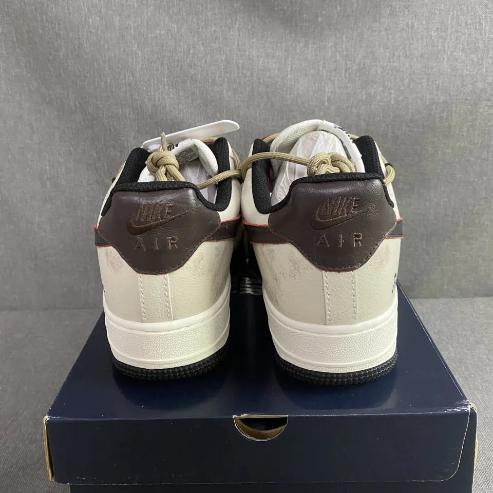 AF 1 Cream and Burgundy Shoes Sneakers - nk0005387 image 7